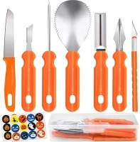 Pumpkin Carving Kit,Halloween Decorations Stainless Steel Pumpkin Carving Tools,Pumpkin Carving Kit for Kids Adults,Carver Tool with Carrying Bag,Family DIY Carving Pumpkins Gift (7PCS)