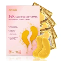 10Pairs 20Pcs 24K Gold Under Eye Patches, Collagen Eye Masks for Dark Circles and Puffiness, Reduce Wrinkles and Puffy Eyes, Refresh Your Skin, Women Skincare Eye Treatment Products