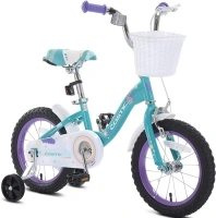 COSTIC Kids Bike for 3-8 Years Girls with Training Wheels & Front Handbrake Toddler Girl Bikes 12 14 16 Inch Princess Kids Bicycle with Basket Bike