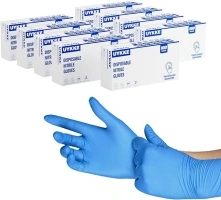 Nitrile Disposable Gloves 5 Mil Chemical Resistant Gloves Latex Free for Cleaning,Food Prep Cooking Home Tattoo,Blue