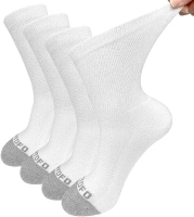 ZAKASA Diabetic Socks for Men and Women Cotton Non Binding Diabetic Ankle Socks, Extra Wide Loose Top Socks - 4 Pairs