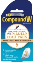 Compound W Maximum Strength One Step Plantar Wart Remover Foot Pads, 20 Count