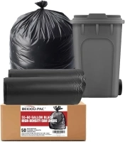 55-60 Gallon Trash Bags, 50 Count Bulk, Black Heavy Duty Garbage bags, Multi-purpose Trash Can Bin Liners for home Commercial, Outdoor, Construction, Industrial, Lawn, Leaf