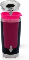 Tumbler NSRT, Food Grade Silicone Tumbler Cup Insert Fits Yeti Rambler 20oz, For Hot/Cold Drinks, Microwave Oven And Dishwasher Safe - 6"x3.5" (Hot Pink)