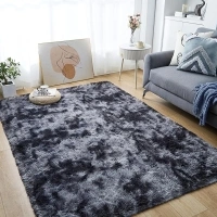 Soft Area Rugs for Living Room, 2.6X 5.2 Ft Fluffy Shag Carpet Modern Plush Bedroom Rug Light Grey, Non-Slip Plush Fluffy Rugs for Living Room Bedroom Home Decor