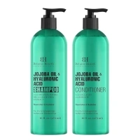 Botanic Hearth Jojoba & Hyaluronic Acid Shampoo and Conditioner Set Infused with Aloevera Extract, Collagen & Keratin | Sulfate Free For Dry & Damaged Hair | For Women & Men | 16 fl oz x 2