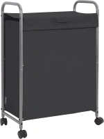 STORAGE MANIAC 85 L Laundry Hamper with Lid, Slim Laundry Sorter with Wheels, Narrow Laundry Basket Sorter, 2 Loads Dirty Clothes Hamper, Laundry Organizer, Laundry Cart with Wheels and Lid, Black