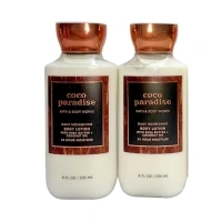 Bath and Body Works Body Lotion, Set of 2, 8oz Each (Coco Paradise)