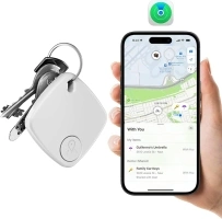 Find My Key Tracker S1,Work with Apple Find My,Bluetooth Trackers and Key Finder,Replaceable Battery,Locator tag for Keys, Bags, Wallets, Luggage,(Android Not Supported) (S1 White 1Pack)