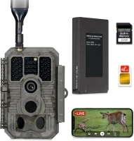 GardePro Live Stream Cellular Trail Camera, Rechargeable 8000mAh Battery, Built-in Memory, Auto Connects to Verizon, AT&T and T-Mobile, 100ft No Glow Night Vision Game Camera, X60PLMB