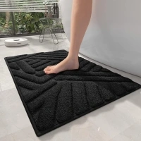 Color&Geometry Black Bathroom Rugs- Non Slip, Absorbent, Thick, Soft, Washable Bath Mat, 20"x32" Small Bath Rug Bath Mats for Bathroom Floor, Shower, Sink, Vanity