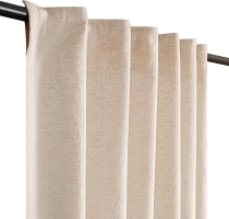 The Wooden Town Linen Flax Tab Top Curtains, Farmhouse Linen Curtains, Curtain 2 Panel Set -50x108 Natural Curtains, Linen Flex tab top Curtains, Bedroom Curtains, 108 Curtains 2 Panel Set