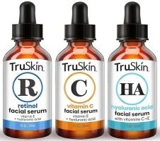 TruSkin Face Serum Trio – Hyaluronic Acid, Vitamin C & Retinol Serum for Face – Anti Aging Skin Care Set for Women – Skin Care for Bright, Smooth, Firm & Hydrated Skin, 1 fl oz, 3 Bottles