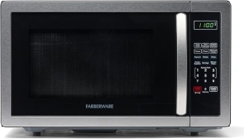 Farberware Countertop Microwave 1000 Watts, 1.1 cu ft - Microwave Oven With LED Lighting and Child Lock - Perfect for Apartments and Dorms - Easy Clean Stainless Steel