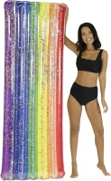 Deluxe Glitter Pool Raft 74" - Rainbow Haze