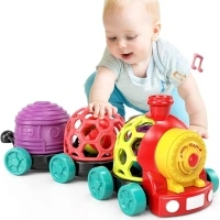 Baby Toys Train Infant Toys 6-12 Months Soft Ball Rattles Musical Push Car Truck Toy Baby Boy Girl Gifts for 7 8 9 10 11 12-18 Month 1 2 Year Old Sensory Developmental Outdoor Toys for Toddler