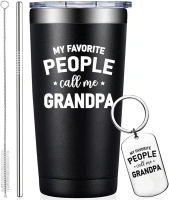 Grifarny Grandpa Gifts from Grandchildren, Granddaughter - My Favorite People Call Me Grandpa - Funny Fathers Day Christmas Birthday Gifts for Grandpa - Grandpa Tumbler Mug Cup 20oz