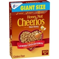 Honey Nut Cheerios Cereal, Limited Edition Happy Heart Shapes, Heart Healthy Cereal With Whole Grain Oats, Giant Size, 27.2 oz