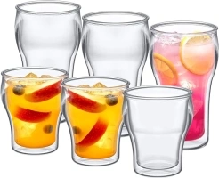 Amazing Abby - Rockies - 14-Ounce and 20-Ounce Insulated Plastic Tumblers (Set of 6), Double-Wall Plastic Drinking Glasses, All-Clear Reusable Plastic Cups, BPA-Free, Shatter-Proof, Dishwasher-Safe