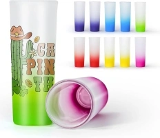 AGH Sublimation Colored Shot Glasses 3 oz Set of 12 Frosted Shot Glasses Sublimation Blanks Products Personalized Shot Glasses Bulk with Heavy Base for Whiskey, Tequila, Vodka, Espresso