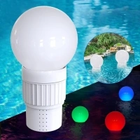 KingSom Pool Chlorine Dispenser Floater,Spa Chemical Dispenser with Colorful Solar Ball Lights,Floating Pool Chlorinator Easy Opening,3inch Tablets Chlorine Bromine Holder for Hot Tub,Anti-Sinking