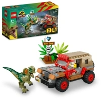 LEGO Jurassic Park Dilophosaurus Ambush Buildable Toy Set for Jurassic Park 30th Anniversary, Dinosaur Toy for Boys and Girls with Dino Figure and Jeep Car Toy; Gift Idea for Ages 6 and up, 76958