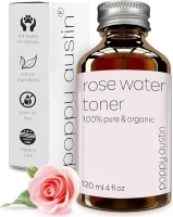 Poppy Austin 120mL Rose Water Toner for Face - Pure Face Toner, Cruelty-Free Rosewater Facial Toner - Triple Purified Rose Water for Face, Alcohol Free Rosewater Toner - Moroccan Rose Toner for Face