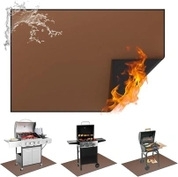 Tamfile 60x40 inches Outdoor Fire Pits Mat, Under Grill Mat, Heat Resistant 5200°F, 6 Layers Deck Patio Protect pad, Fireplace Floor Mat Perfect for Grass Outdoor Wood Fire Pit and BBQ Smoker, Brown