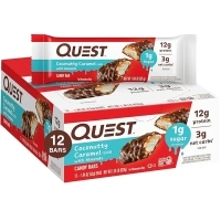 Quest Nutrition Coconutty Caramel Candy Bars, 12g of Protein, 3g Net Carbs, 1g of Sugar, Gluten Free, 12 Count