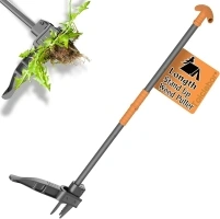 Stand Up Weed Puller Tool,Gardening Hand Weeding Tool with Long Ergonomic Handle,Remove Weeds Without Bending,Pulling,Kneeling-Black