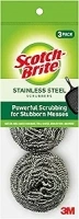 Scotch-Brite Stainless Steel Scrubber, Dish Scrubbers for Cleaning Kitchen and Household, Steel Scrubbers for Cleaning Dishes, 3 Scrubbers