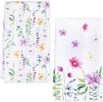 Supernal Flowers Kitchen Towels Dish Towels Set of 2,Purple Wild Flower Dish Towels Hand Towels Spring Kitchen Towels 18x26 Inch Drying Dishcloth Kitchen Gifts Floral Wildflower Kitchen Bathroom Decor