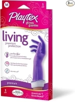 Playtex Living Reuseable Rubber Cleaning Gloves (Medium, 3 Pairs), Premium Protection Reusable Household Gloves