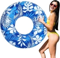 MoKo Pool Float for Adults, Inflatable Swimming Pool Float Large Fun Print Pool Raft Water Toys Floaties for Adults Swim Ring for Summer Beach Pool