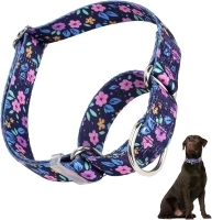 Martingale Collar for Large Dogs, Dog Training Collar with Bull Flower Design, Adjustable Premium No Slip Collar for Whippets, Greyhounds and More, Perfect for Training, Walking, Hunting (L)