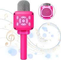 Kids Wireless Microphone Toy - Gift for Child 3-8 Years Bluetooth Microphone with 8 Preloaded Nursery Rhymes Birthday Gift for Girls Boys Microphone Toy Ages 3 4 5 6 7 8+