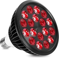 Red Light Therapy Bulb, 18 LEDs Red Light Therapy Lamp for Body and Face with 660nm Red and 850nm Infrared Light Therapy Device for Skin Care Pain Relief Suitable E26 Socket-Only Bulb