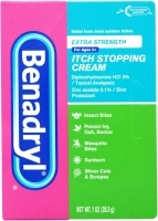 Benadryl Extra Strength Anti-Itch Relief Cream for Most Outdoor Itches, Topical Analgesic, 1 oz