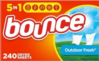 Bounce Dryer Sheets, Outdoor Fresh, 240 Count Laundry Fabric Softener Sheets with Static Control and Wrinkle Fighters