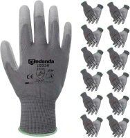 ANDANDA Multi-Package Safety Work Gloves, Seamless Knit Work Gloves with PU Coated, Ideal Work Gloves Men for General Work