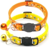 Breakaway Cat Collar with Bell, Kitten Necklace,Kitty Collar for Cat Puppy 7 1/2-12 1/2 in for Girl Boy Female Male Cats (Orange + Yellow)