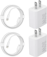 30W iPhone USB C Charger, 2 Pack USB C Wall Fast Charger Adapter with 2 Pack 6FT Type C to Lightning Cable for iPhone 14 13 12 11 Pro Max XR XS X,iPad