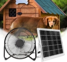 Solar Panel Fan Kit,12W Solar Powered Fan,6 Inch Mini Ventilator for Chicken Coops, Greenhouses, Sheds, Pet Houses, and Windows,Plug & Play (Black)