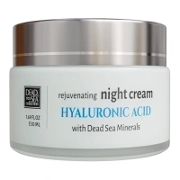 Dead Sea Collection Hyaluronic Acid Rejuvenating Night Cream - Face Moisturizer with Hyaluronic Acid - Firming Cream with Dead Sea Minerals and Hyaluronic Acid - 1,69 Fl. Oz