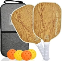 Pickleball Paddles Set of 2, 2024 USAPA Approved, Carbon Fiber Surface (CHS), Polypropylene Honeycomb Core, Anti-Slip Sweat-Absorbing Grip, 4 Pickleball, Portable Carry Bag