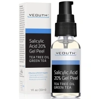 YEOUTH Salicylic Acid Peel for Face 20%, BHA Exfoliator for Clear Skin, Gentle At Home Exfoliator for Face with Green Tea, Salicylic Acid Serum 1oz