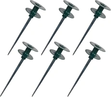 Hourleey 6 Pack Garden Hose Guide Spike, 10 Inch Rustproof Zinc Sturdy Metal Stake, Heavy Duty Spin Top, Keeps Garden Hose Out of Flower Beds for Plant Protection