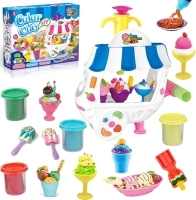 Kitchen Creations Color Dough Ice Cream Truck Toy Playset Ice Cream Maker Modeling Clay Preschool Toys for Boys and Grils 3 Years Old and Up Gift Set