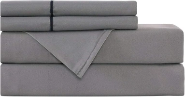 BASIC CHOICE Bed Sheet Set - Light-Weight, Microfiber Bedding Sets - 3 Piece, Standard 100 by Oeko-Tex,Twin, Dark Gray