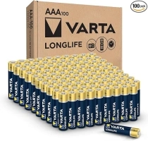 VARTA Longlife AAA Batteries (100 Pack), Alkaline Triple A Battery